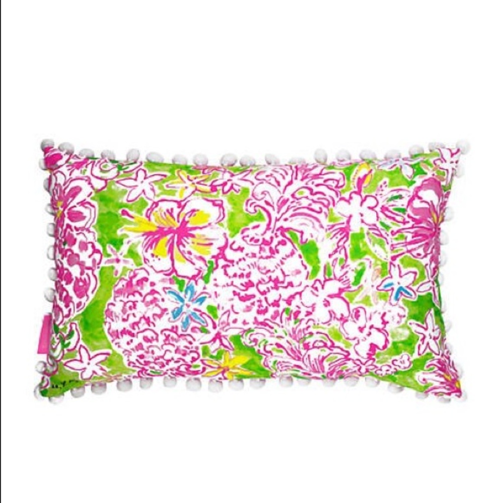 Lilly Pulitzer Pink Lolita Pom Pom Pillow